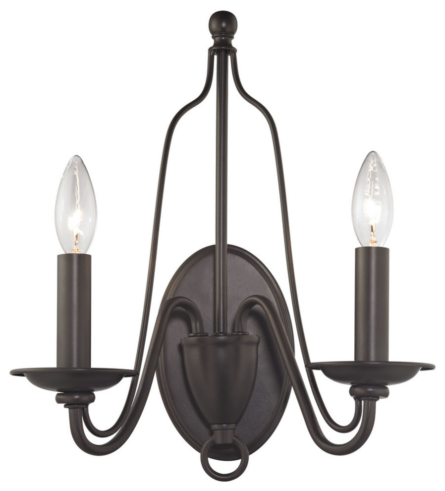 Monroe 2 Light Wall Sconce, Oil Rubbed Bronze