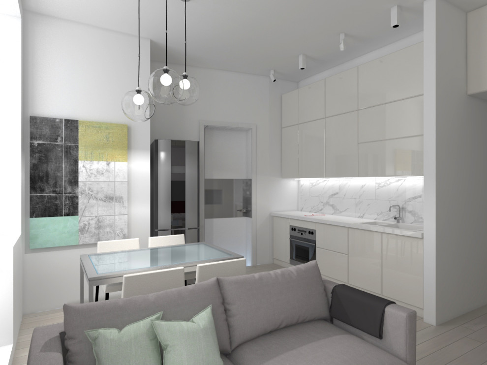 квартира в стиле минимализм для очень молодой семьи