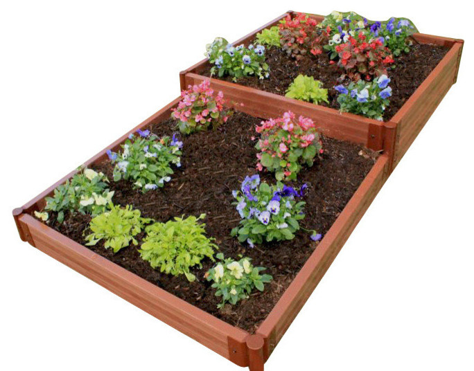 Tool Free Classic Sienna Raised Garden Bed Terraced 4 X8 X11 2 Profile Traditional Outdoor Pots And Planters By Frame It All Tm