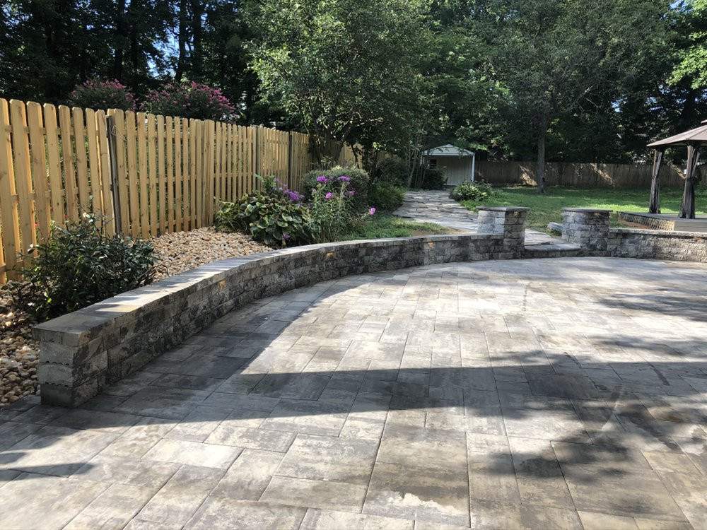 New Retaining Wall, Patio and Chimney