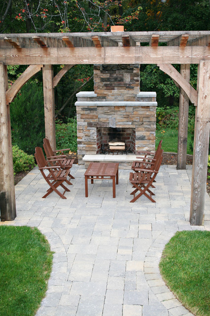 Outdoor Fireplace - Traditional - Patio - Grand Rapids - by Green Apple Design