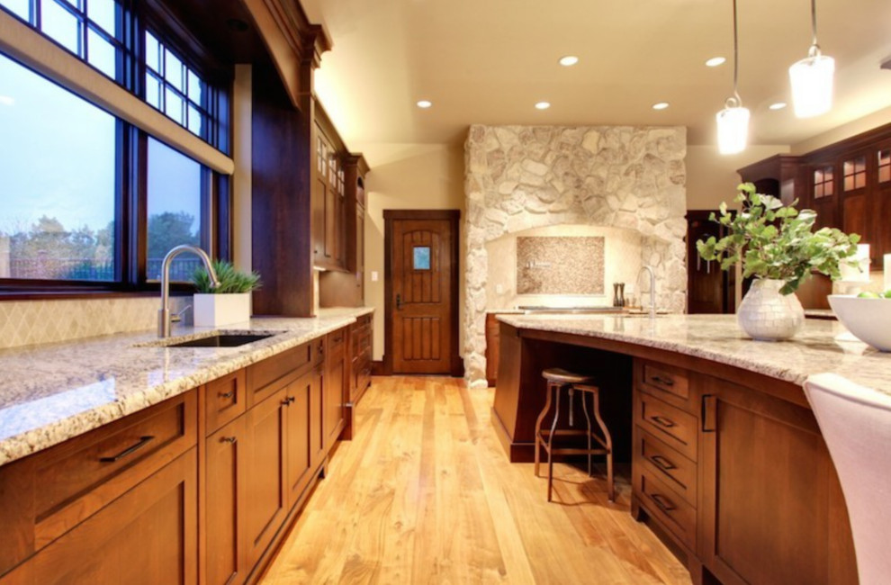 Transitional kitchen photo in Calgary