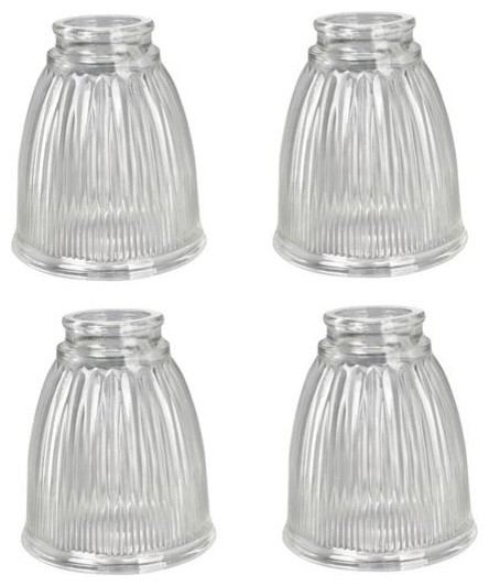 23025 4 Replacement Bell Shaped Clear, Clear Glass Bell Lamp Shade