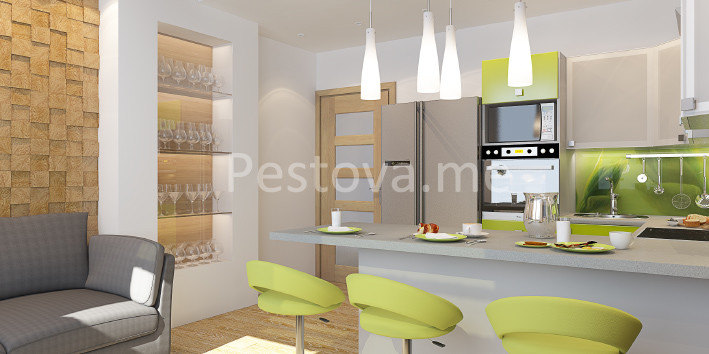 Дизайн двухкомнатной квартиры в ЖК Царская Столица