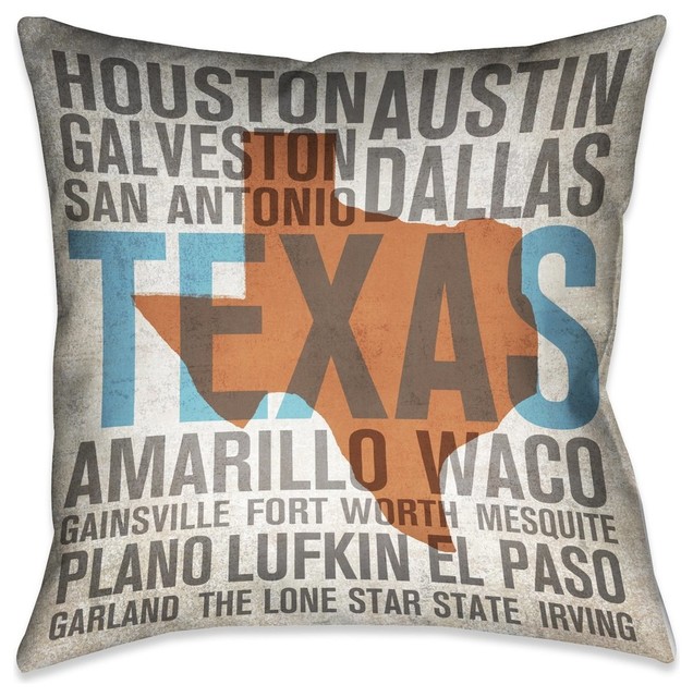 Texas State Decorative Pillow Contemporary Decorative Pillows By Laural Home Houzz