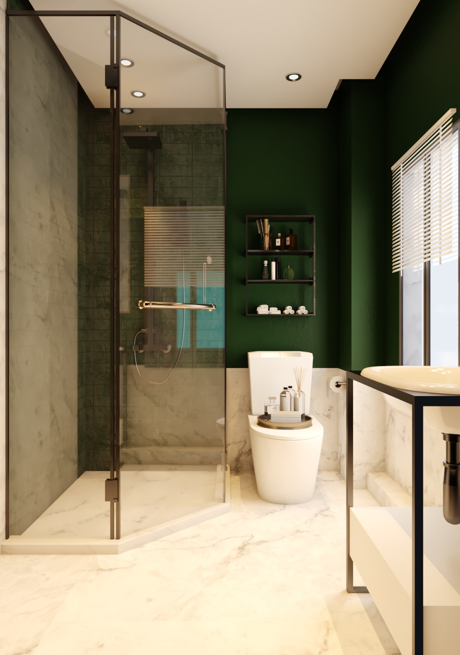 Green + Marble En-suite