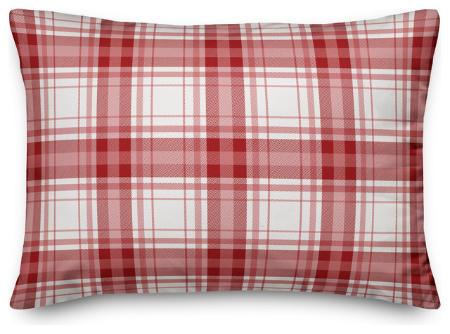 white plaid pillow