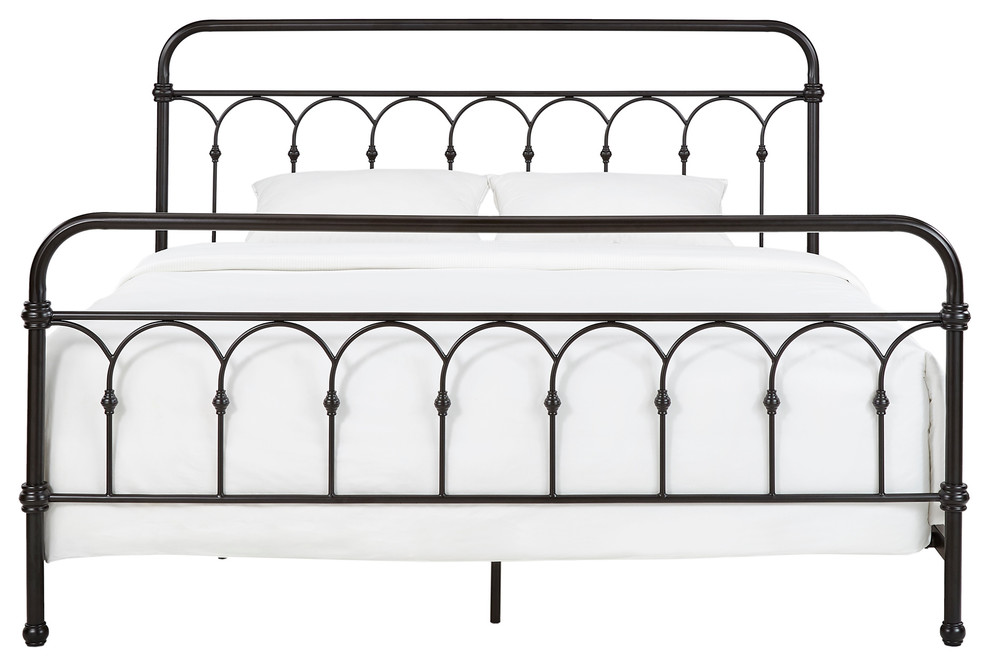 Maverick Rustic Metal Bed Traditional Panel Beds By Inspire Q - Livingston Queen Panel Metal Bed Dark Bronze Maverick Rustic Metal Bed Traditional Panel Beds By Inspire Q - Livingston Queen Panel Metal Bed Dark Bronze
