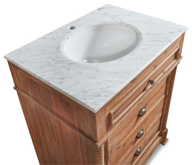 30" Reclaimed Pine, Single Bath Vanity - Traditional - Bathroom ...