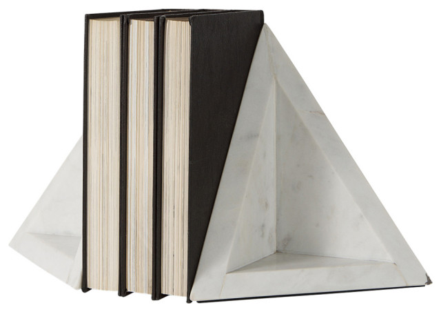 Sophia 8.0"Lx6.0"Wx7.0"H Marble 2-Piece Set Bookends