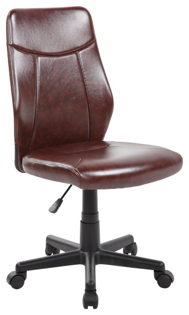 Mid Back Armless Executive Computer Desk Chair For Home Office Mid Back Armless Executive Computer Desk Chair For Home Office Brown