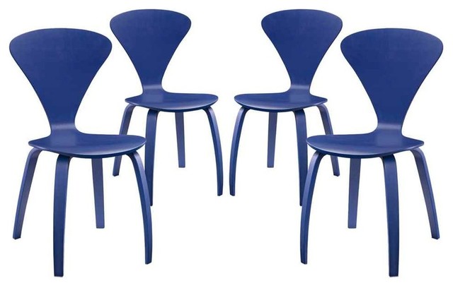 Modern Contemporary Dining Chairs Set of 4, Black, Wood - Midcentury - Dining Chairs - by House ...