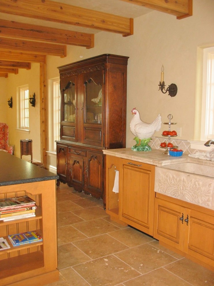 Example of a mountain style kitchen design in Minneapolis