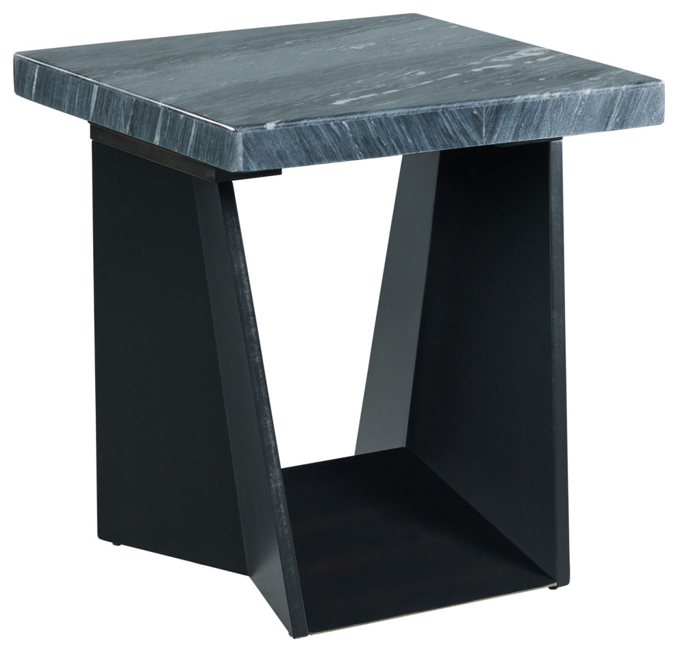 Beckley End Table With Dark Marble Top Transitional Side Tables And