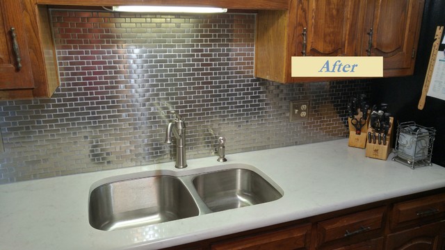 London Grey Caesarstone with Stainless Steel Backsplash - Éclectique ...