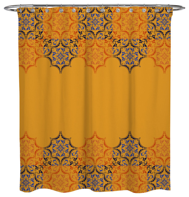 Shower Curtain, Arabian Pattern V3 Mediterranean Shower Curtains