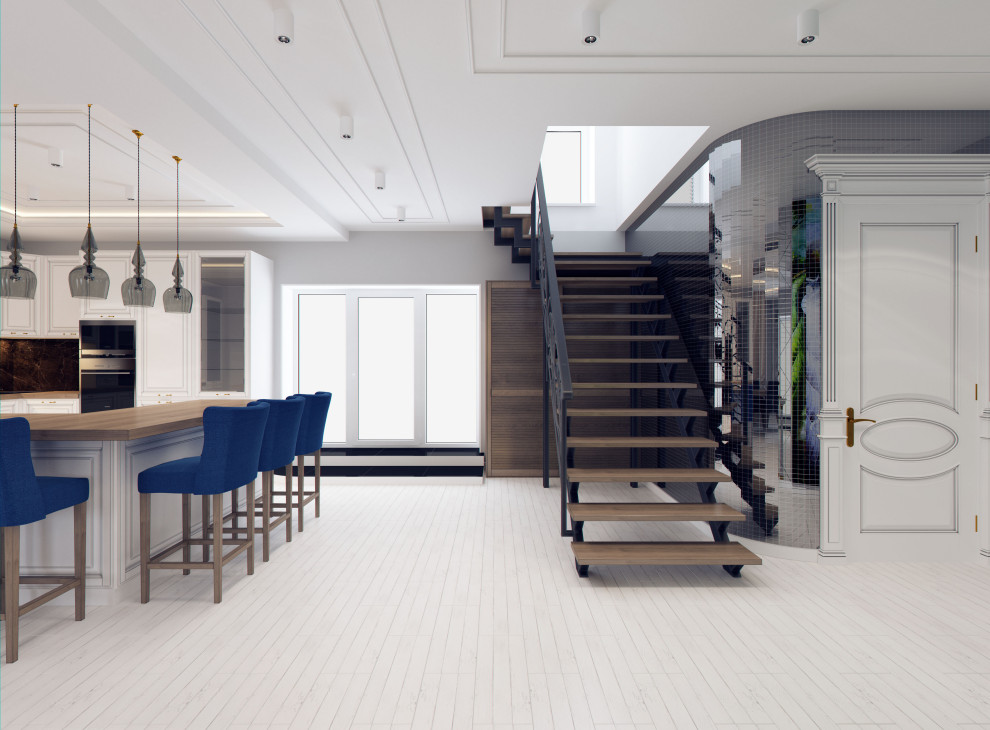 Проект дома в г.Богородск, гостиная-кухня 77,84м2