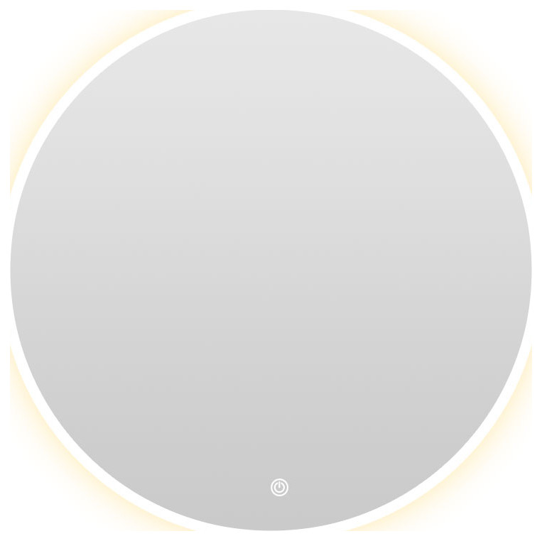 32 in. W x 32 in. H Frameless Round LED Light Bathroom Vanity Mirror ...