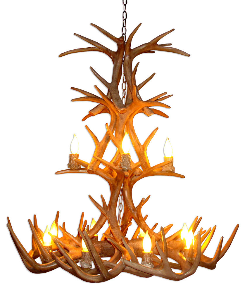 Reproduction Antler Whitetail Cascade Custom Chandelier Light, RL26