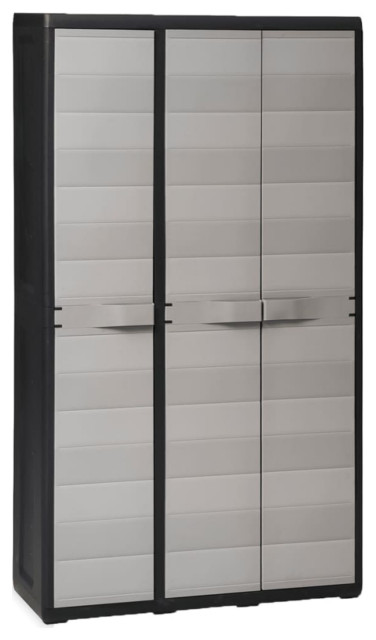 vidaXL Garden Storage Cabinet With 4 Shelves Black/Gray