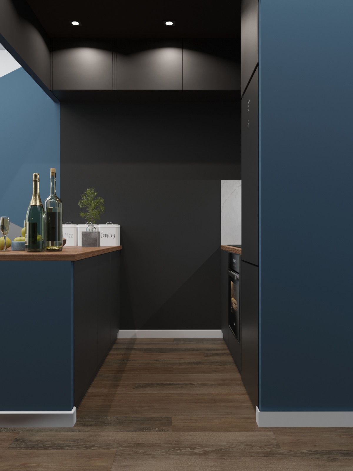 Дизайн кухни-гостиной и спальни