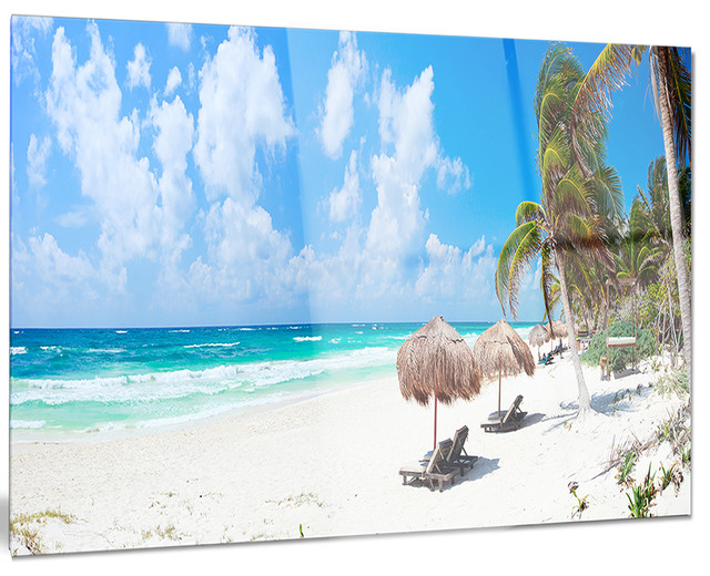 "Bright Caribbean Beach" Metal Wall Art - Beach Style - Metal Wall Art