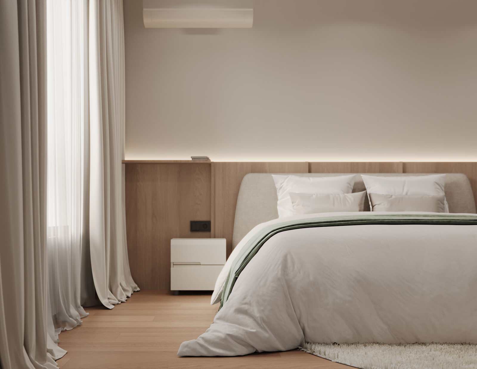 Современный интерьер с яркими акцентами и геометрическими формами