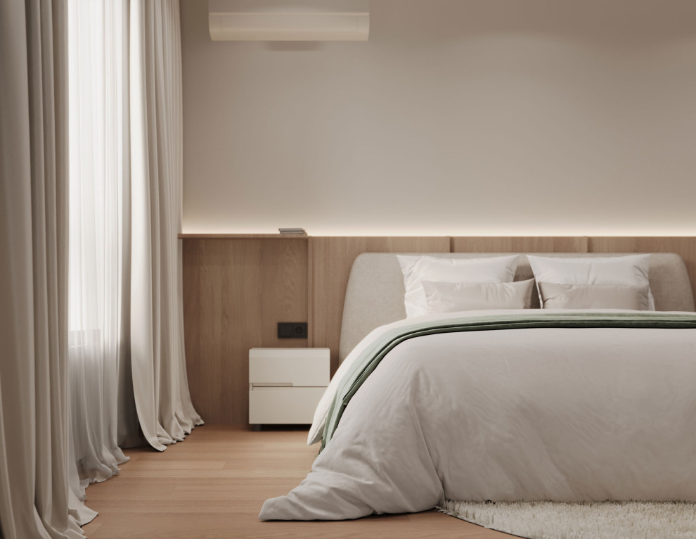 Современный интерьер с яркими акцентами и геометрическими формами