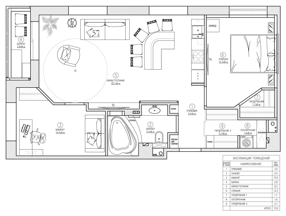 КВАРТИРА ДЛЯ ДЕВУШКИ В ЖК "ТЕХНОПАРК" 72кв.м.
