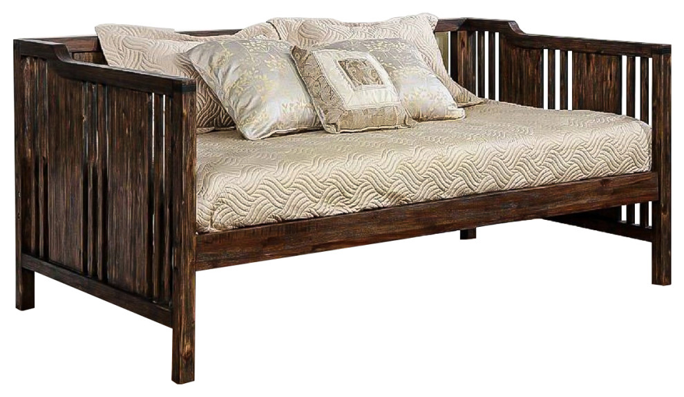 Wood Twin Daybed, Dark Walnut Rustic Daybeds by Simple Relax Houzz