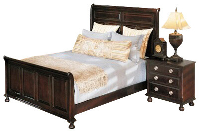 5-Piece Amherst Collection Espresso Finish Queen Bed Set with Paneled Headboard