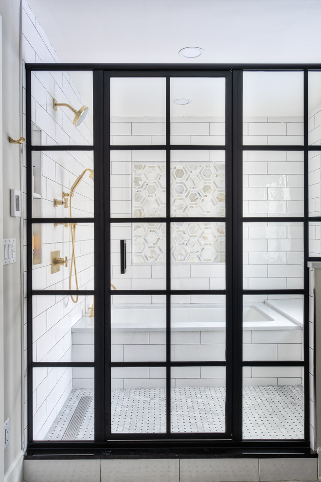 Metropolis Series Windowpane Shower Door Enclosure Modern Bathroom New York By Kraftmaster Renovations