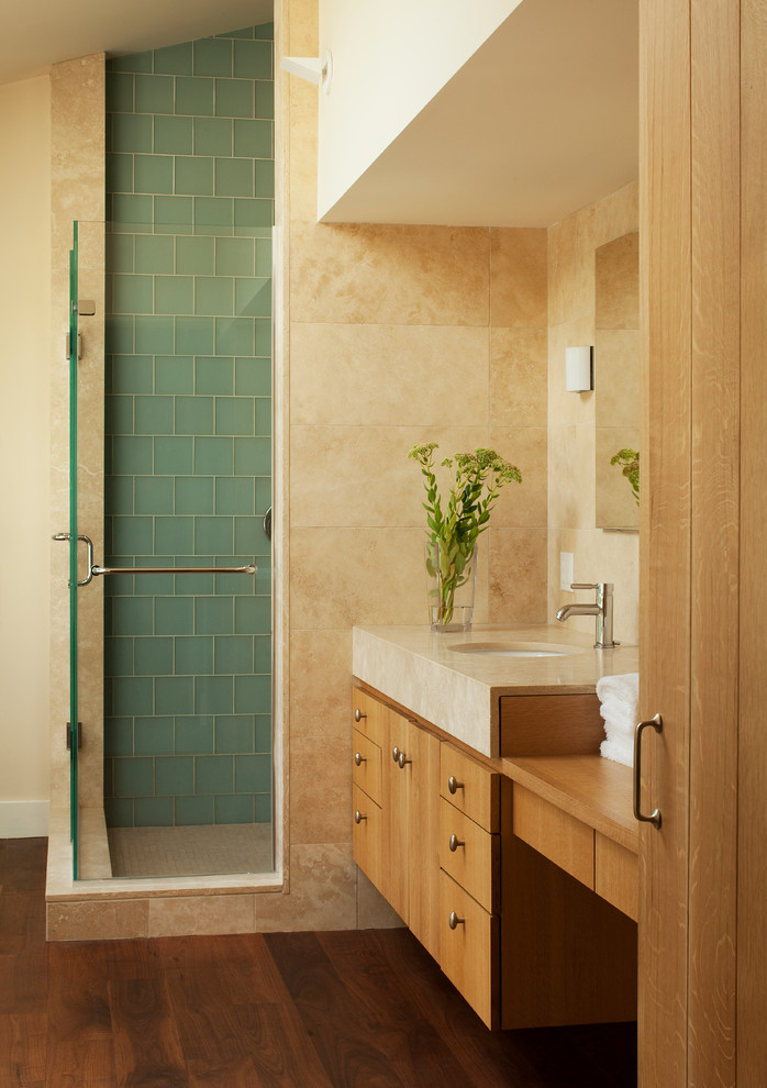 Photo of a contemporary bathroom in Boston.