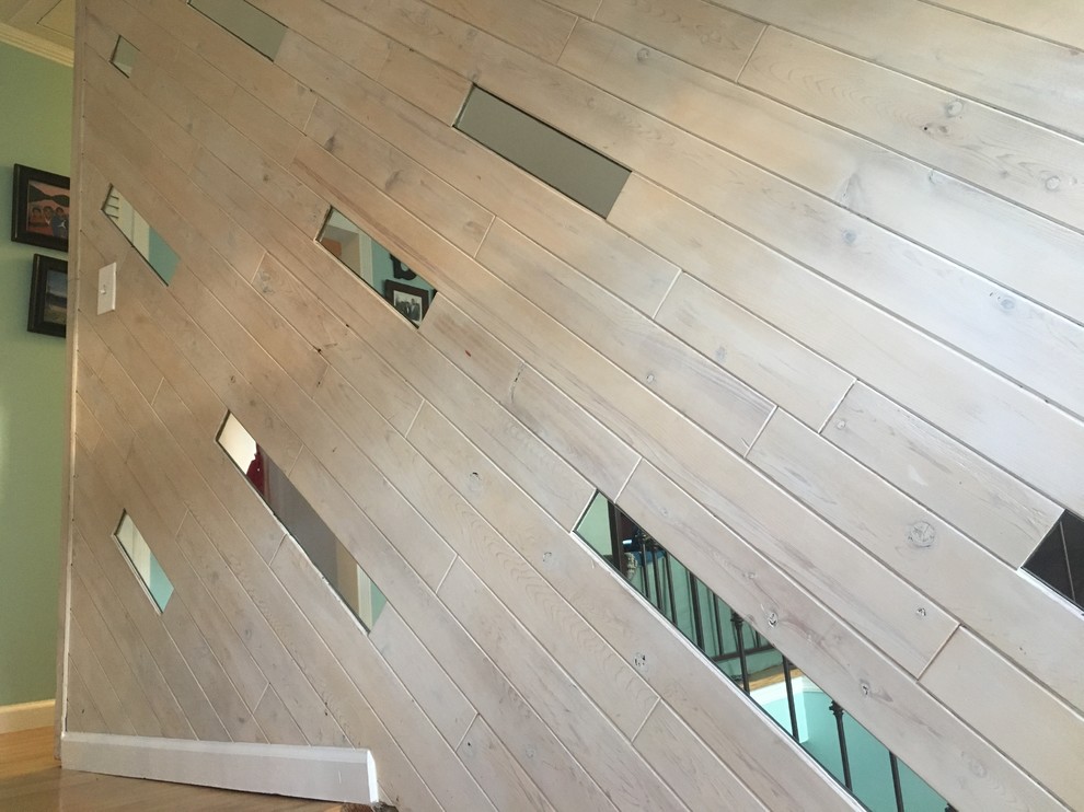 How to cover up wood paneling with mirrors? To paint or drywall?