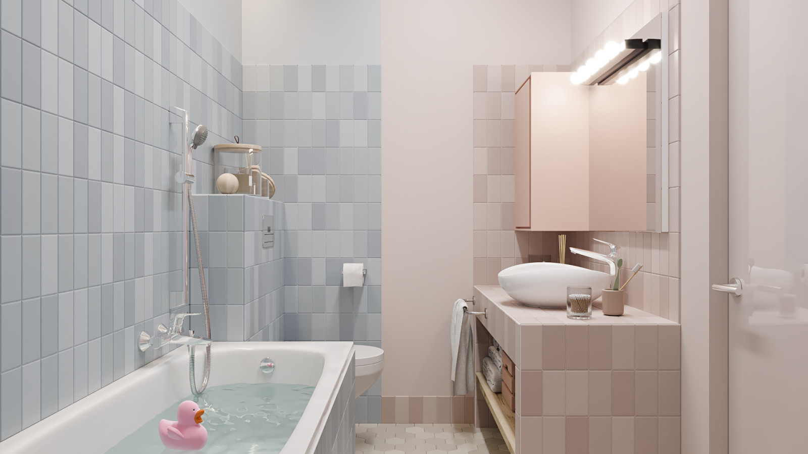 Компактная детская ванная комната