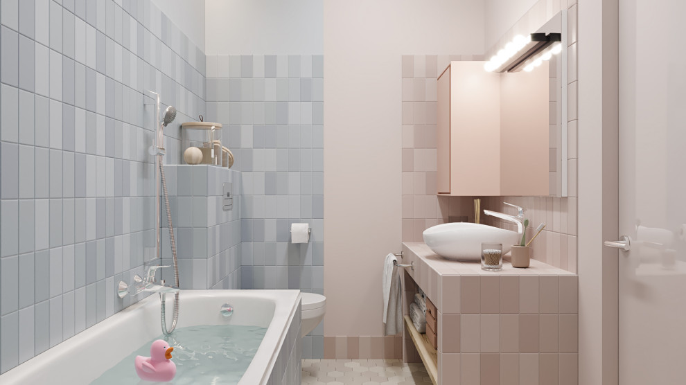 Компактная детская ванная комната