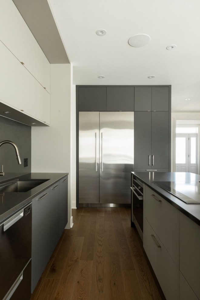 Modern Monochromatic Kitchen Rosemere