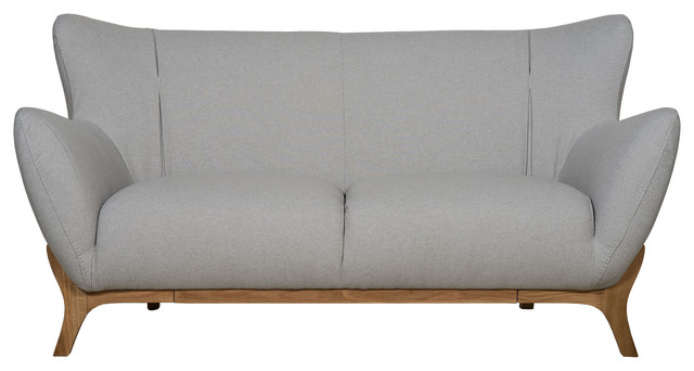 Wesley Scandinavian Sofa, Light Grey, 2-Seater