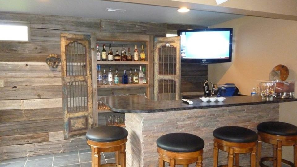 Example of a mountain style home bar design in DC Metro