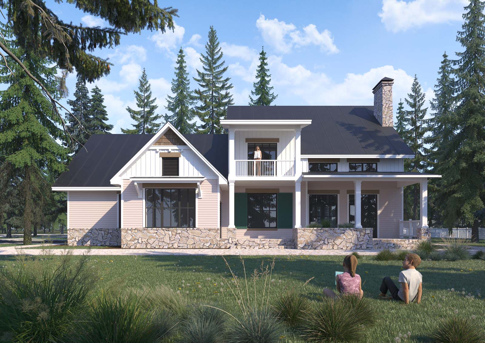 Проект 2-этажного 7-комнатного жилого дома