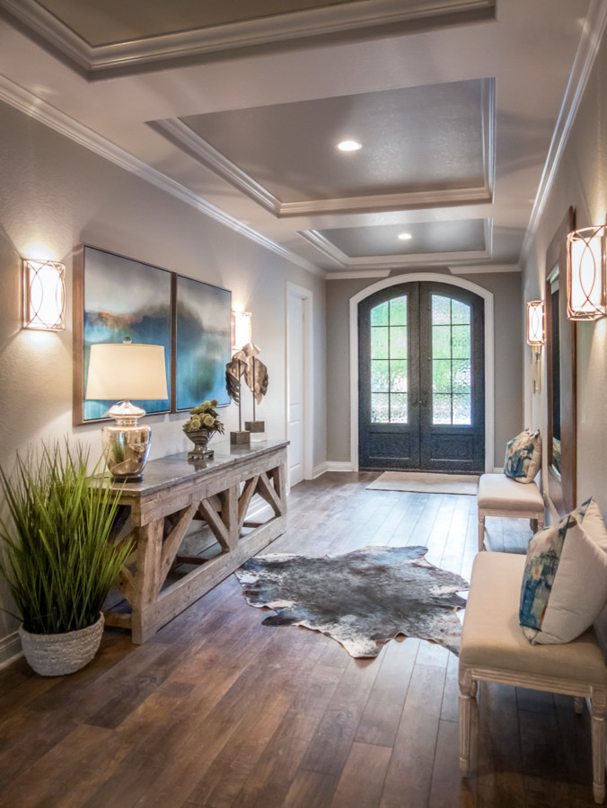 Rustic and Traditional Entryway Farmhouse Entry Austin by The Design Firm
