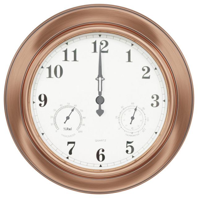 Double-Sided Metal Clock Thermometer | Wind And Weather