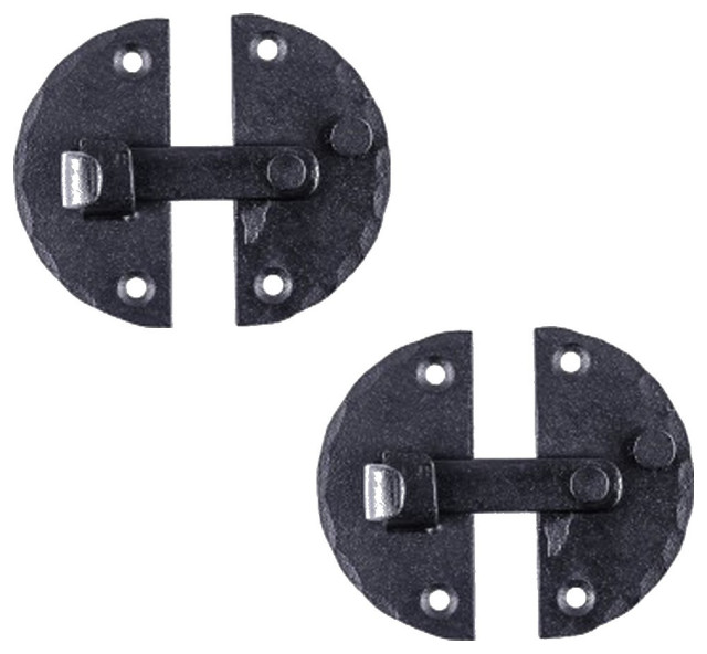 Wrought Iron Latch Circular Catch 2 7/8" Industrial