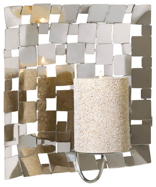 Malibu Creations Modern Silver Mosaic Wall Sconce