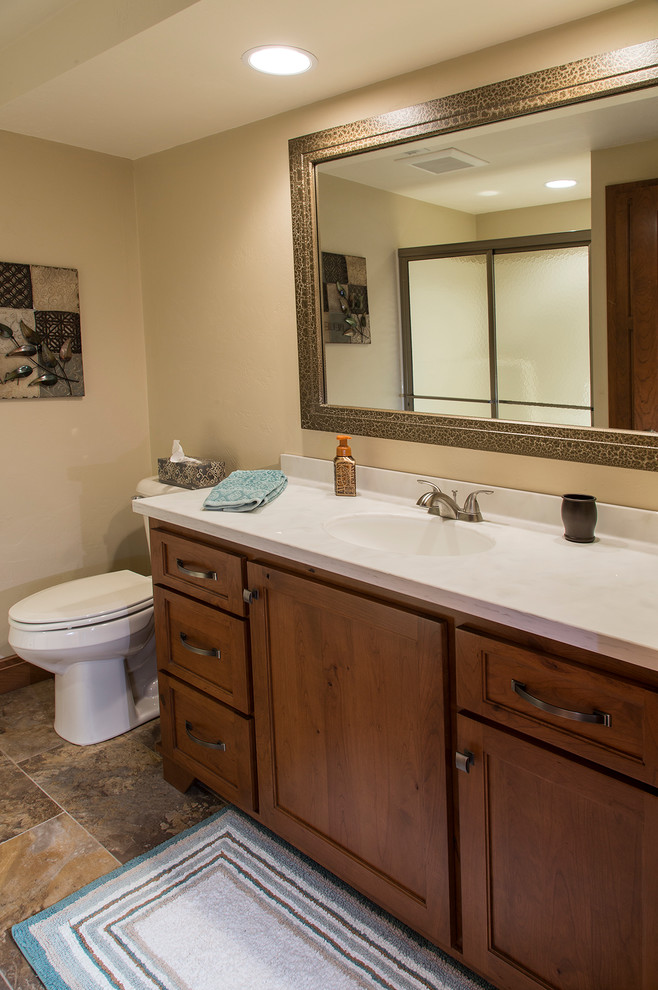Example of a mid-sized transitional underground basement design