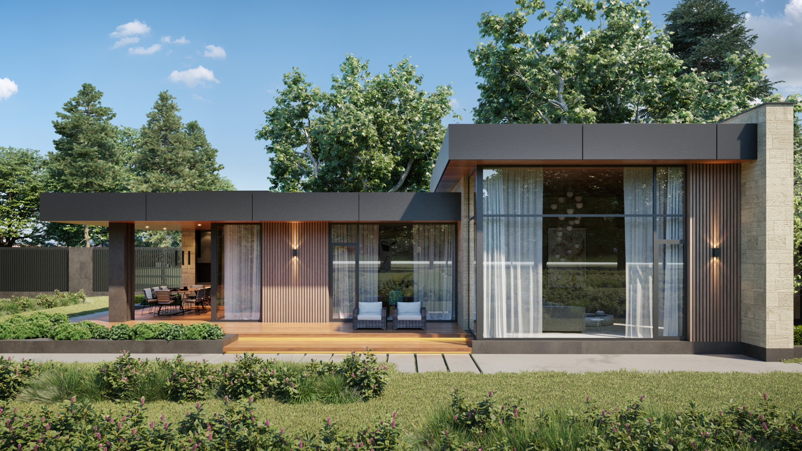 Проект одноэтажного индивидуального жилого дома. МО, Одинцовский р-н, д. Чигасов