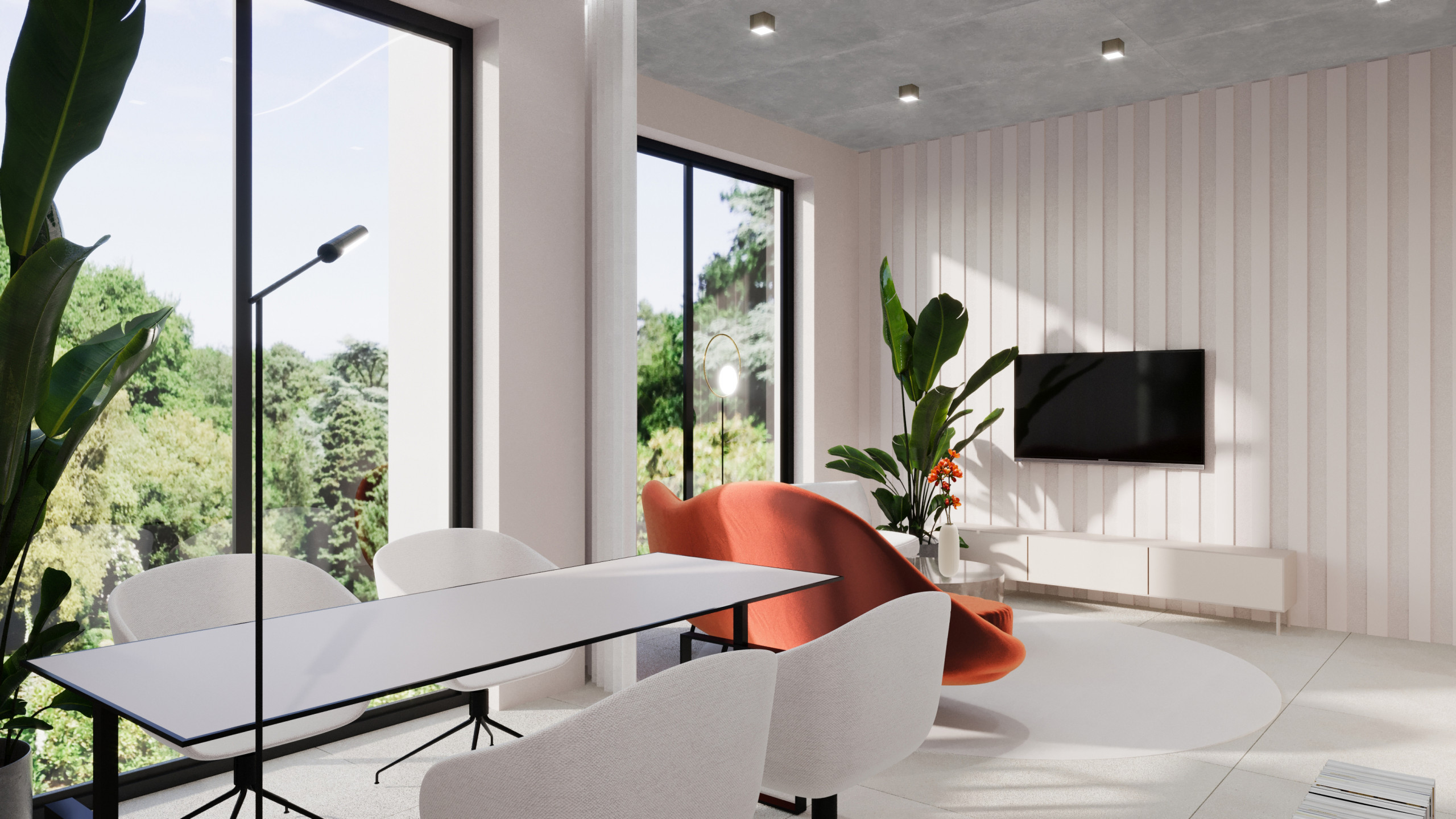PROJECT S8 Wohnzimmer mit Essbereich/ Homeoffice - multifunktionales Raumkonzept