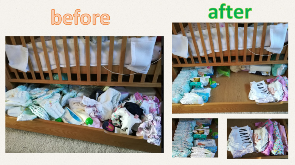 BABY COT ORGANISATION-Young family home decluttering