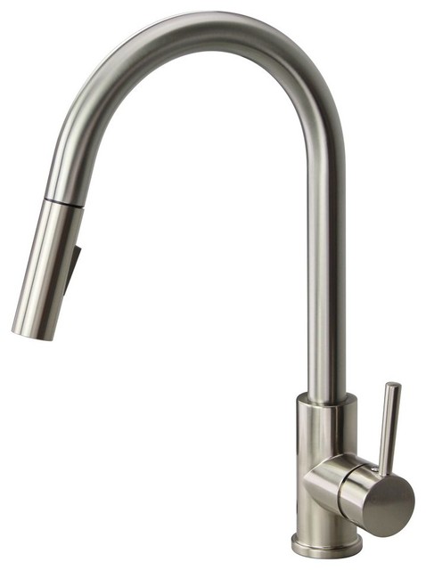 Zayne Pull Down Brass Kitchen Faucet Contemporary Kitchen