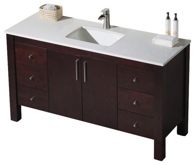 Parsons 60 White Quartz Sidesplash Vanity Tops And Side Splashes Parsons 60 White Quartz Sidesplash